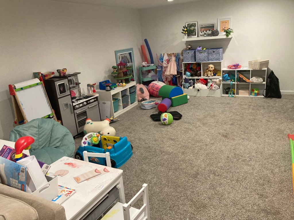 Playroom before organizing