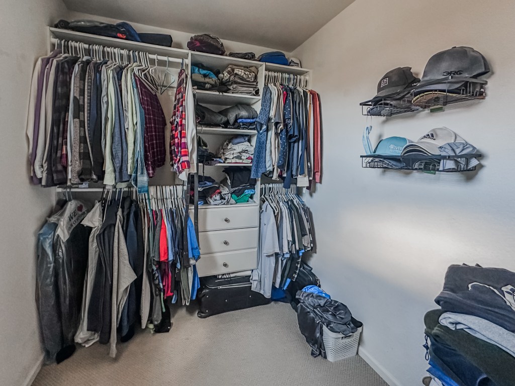 Closet before organizing