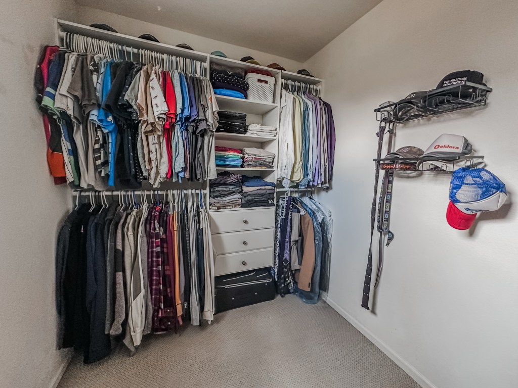 Closet after organizing